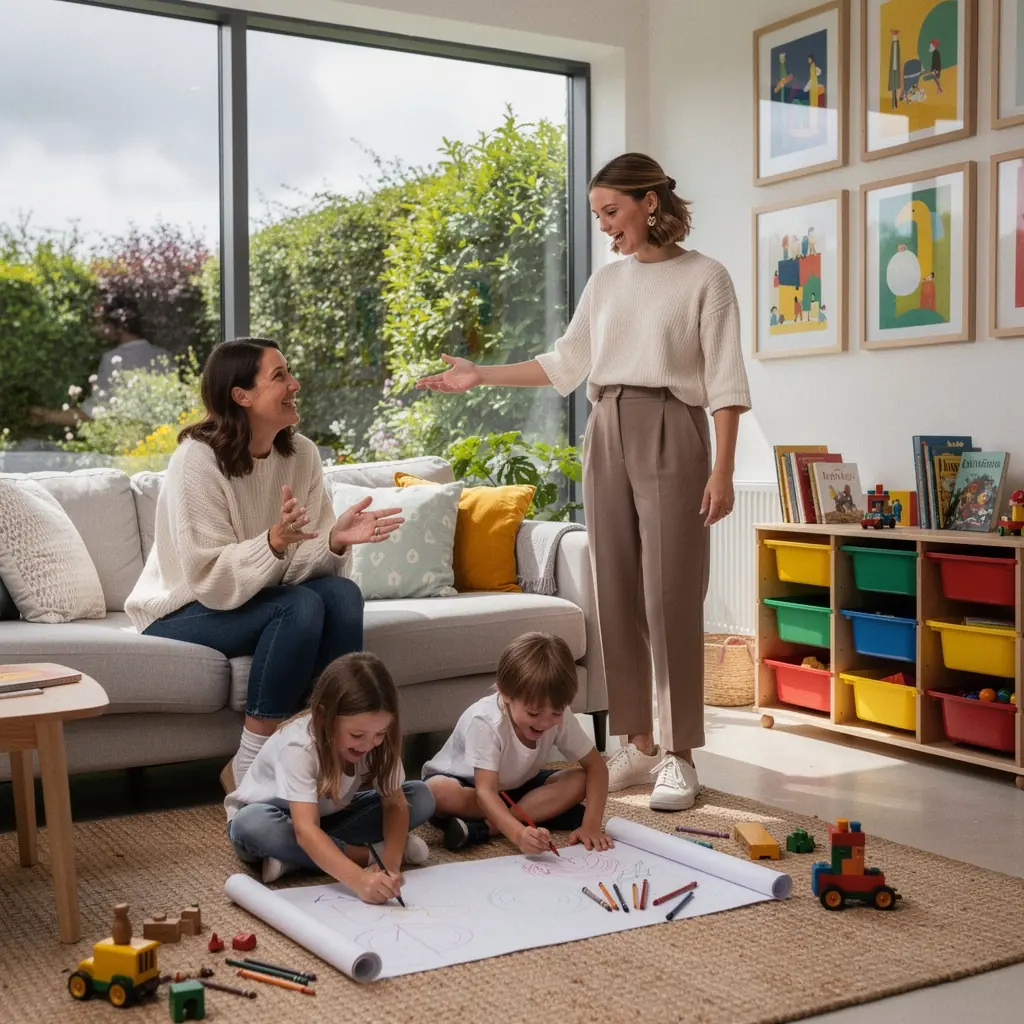 A cozy bedroom adorned with elegant bedding and ambient lighting for a relaxing atmosphere.